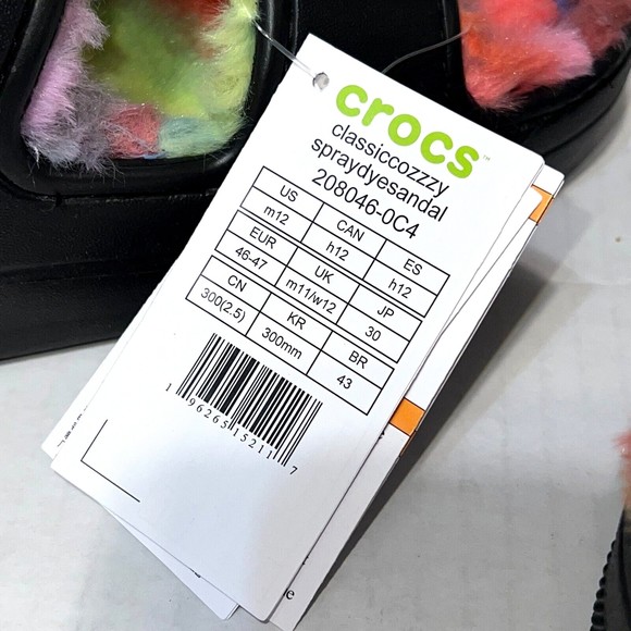 New Crocs Classic Cozzzy Spray Dye Sandal Fuzzy Slipper Unisex Men’s 12 Women 14 main image 12